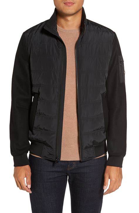 men's michael kors jacket windbreaker black|Michael Kors men's black coats.